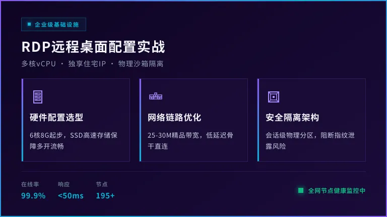服务器机房或RDP远程桌面配置
