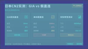 日本服务器cn2线路测试:双向GIA与单向假直连压测对比