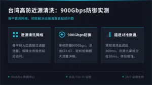 台湾高防服务器近源清洗：900Gbps防御实测与延迟对比