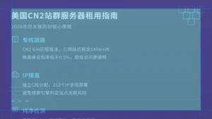美国cn2站群服务器租用指南：2026年如何避免IP被K和站点关联