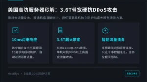 美国高防服务器秒解：3.6T带宽硬抗DDoS攻击