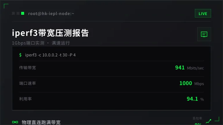 iperf3打流带宽跑满