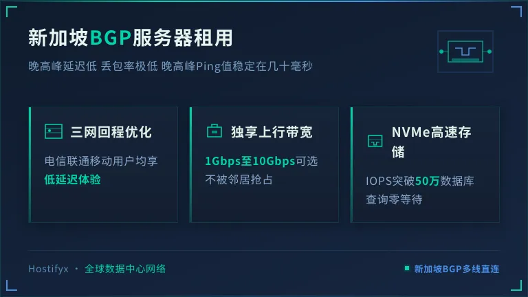 新加坡bgp服务器租用 晚高峰延迟低 丢包率极低