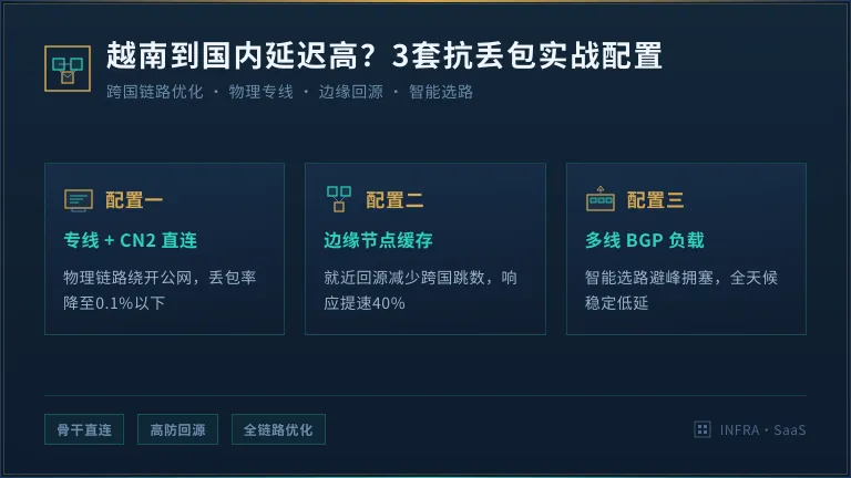 越南服务器到国内延迟高怎么办?3套抗丢包配置清单 1 越南服务器到国内延迟高怎么办?3套抗丢包配置清单
