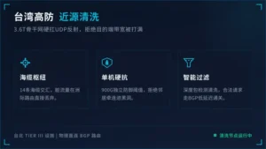 台湾高防服务器近源清洗：3.6T网络扛UDP反射