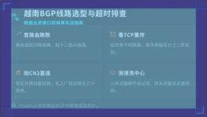 越南服务器bgp线路怎么选？4个跨国业务接口超时排查技巧