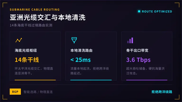   亚洲海底光缆交汇与台湾本地清洗路由