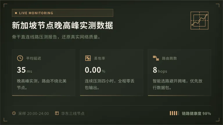 新加坡服务器晚高峰Ping测试