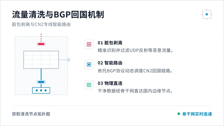 恶意流量包剥离和BGP回国的过程 