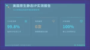 美国原生静态ip购买72小时实测:0关联封号