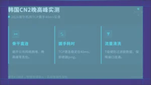 韩国cn2服务器晚高峰延迟，2026年TCP握手40ms实录