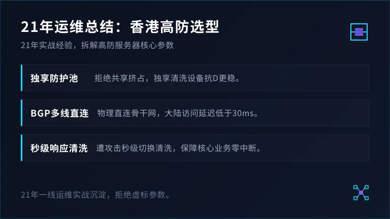 如何选择香港高防服务器？老运维21年经验总结