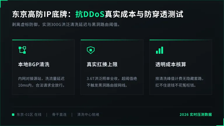 日本高防ip价格底牌：东京机房抗DDoS真实成本与防穿透测试