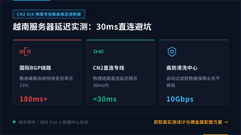 越南服务器延迟多少算正常？30ms直连专线避坑指南