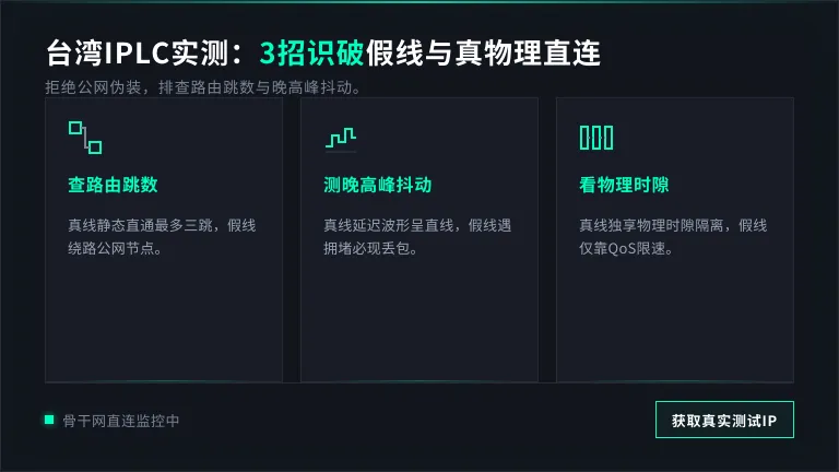 台湾专线iplc实测：3招认出假IPLC与真物理线
