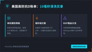 美国高防服务器价格核算：10毫秒触发清洗的抗D主机账单