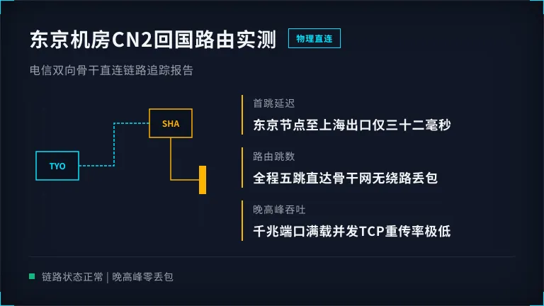 日本服务器cn2线路测试：东京机房回国路由跳数实测报告