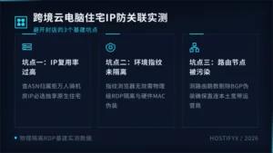 跨境云电脑住宅ip防关联实测：避开封店的3个基建坑点