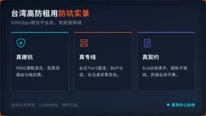 台湾高防服务器租用价格防坑：900Gbps攻击硬抗不扯皮