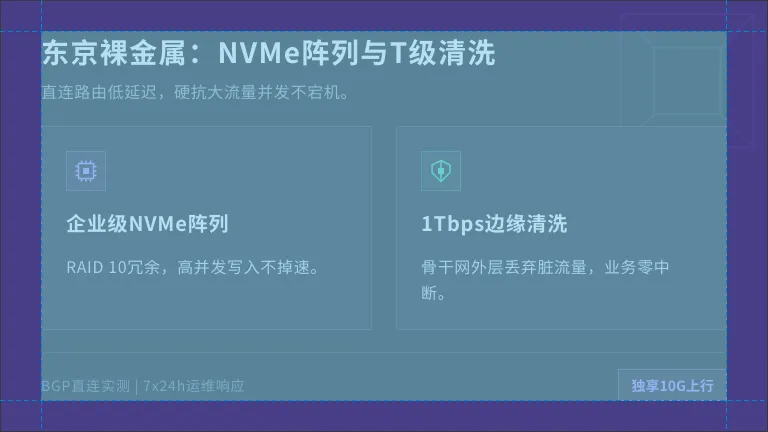 好用的日本服务器配置：企业级NVMe与1Tbps防护真实数据
