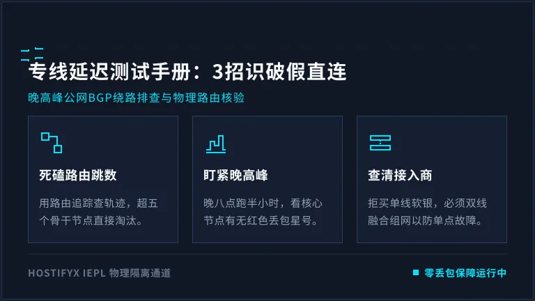 日本专线网络延迟测试手册：3招识破绕路美国的假直连线路