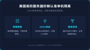 美国高防服务器秒解哪家强？认准单机隔离与10ms响应