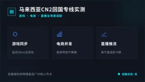 马来西亚服务器回国cn2实测：游戏电商直播全适配