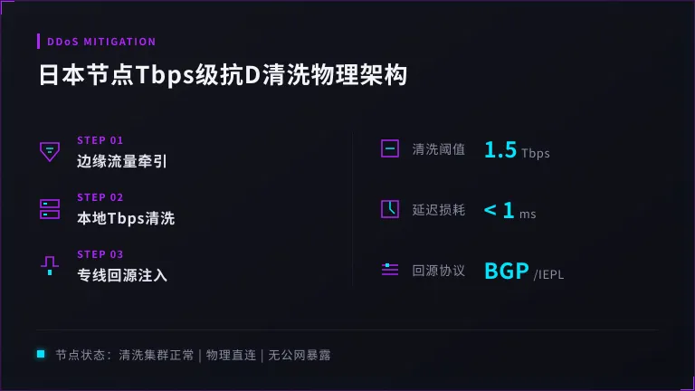 日本节点本地Tbps级抗D清洗中心网络,流量清洗与专线接入的物理架构