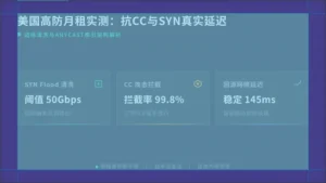 美国高防服务器月租揭秘：抗CC与SYN攻击真实延迟