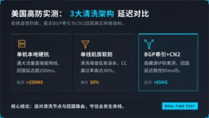 美国高防服务器租用建议：实测3大清洗架构延迟对比