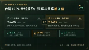 台湾iepl专线价格说清：独享带宽与共享差3倍