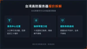 台湾高防服务器多少钱：50G防御月付3200起靠谱吗