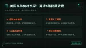 美国高防服务器价格水深？4笔隐藏收费给你算清
