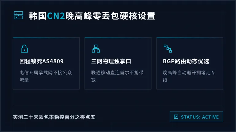 韩国服务器cn2线路晚高峰丢包0.5%靠3处硬设置 1 韩国服务器cn2线路晚高峰丢包0.5%靠3处硬设置