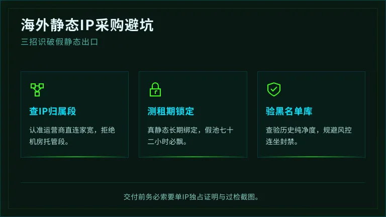 海外静态住宅ip购买注意:3招识破假静态出口 1 海外静态住宅ip购买注意:3招识破假静态出口