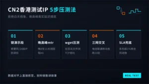 cn2香港服务器测试ip怎么用？5步压完延迟