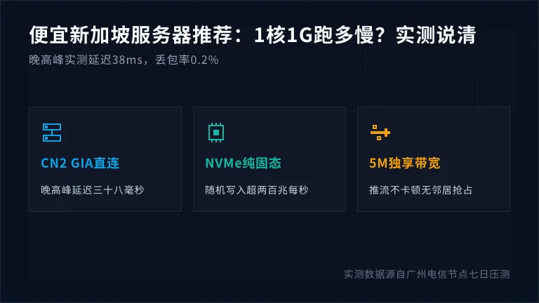 便宜新加坡服务器推荐：1核1G跑多慢？实测说清